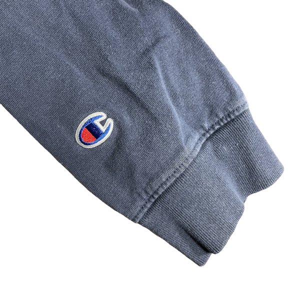 Champion USA Sweatshirt XL Spellout Metallic Logo 100% Cotton Navy Patriotic - Picture 10 of 12